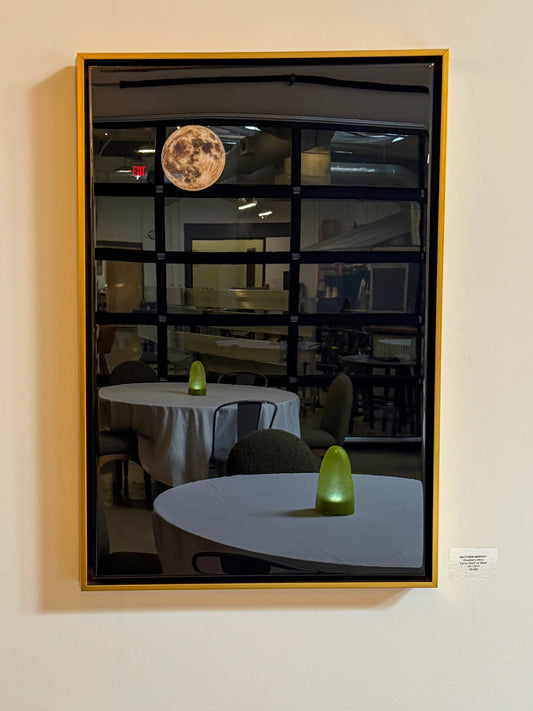 STRAWBERRY MOON: 20" x 30" Epoxy Resin w/ Floating Gold Frame
