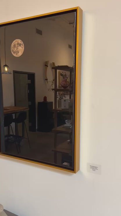STRAWBERRY MOON: 20" x 30" Epoxy Resin w/ Floating Gold Frame